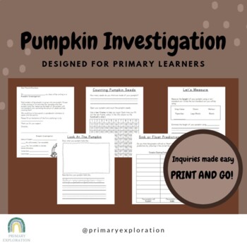 Preview of Pumpkin Investigation for Primary: student booklet and teacher resources
