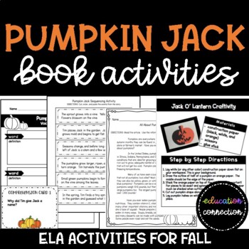 Preview of Pumpkin Jack Book Companion: ELA, Science, and Art Activities