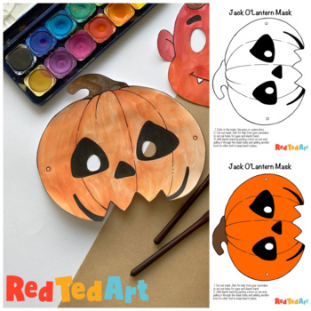 Pumpkin/ Jack O'Lantern Mask Printable - Halloween Coloring Page or ...