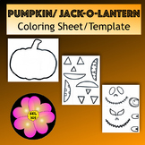 Pumpkin/ Jack-o-lantern Coloring Page/ Template
