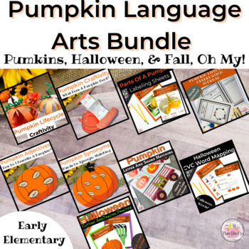 Preview of Pumpkin Language Arts Bundle |  Fall Primary Grades Language Arts Activities