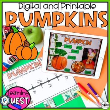 Preview of Pumpkin Lesson Plans - Print & Digital Pumpkin Life Cycle Activities