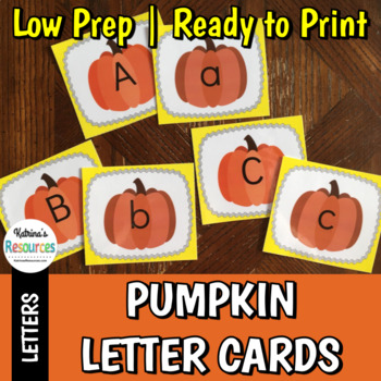 Pumpkin Letter Cards for Matching Activities & More by Katrina Martin