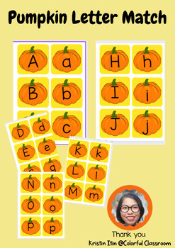 Pumpkin Letter Match by Miss Kristin Itin | TPT