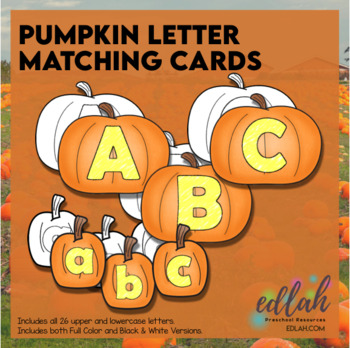 Pumpkin Letter Matching Cards (upper & lowercase) by Melissa Schaper