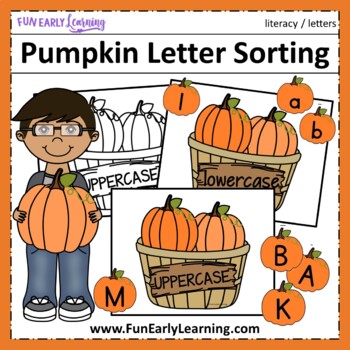 Pumpkin Letter Sorting - FREE Literacy Activity by Fun Early Learning