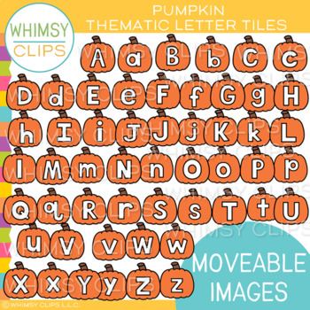 Pumpkin Letter Tile Clip Art {MOVEABLE IMAGES} by Whimsy Clips | TpT