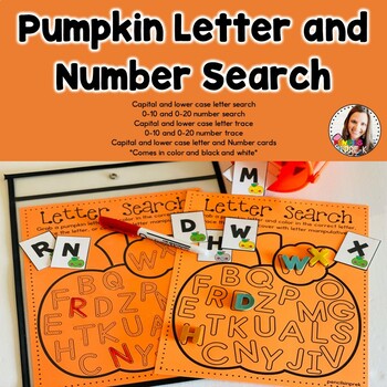 Preview of Pumpkin Letter and Number Search