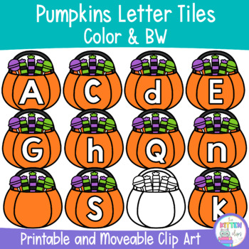 Pumpkin Letter tiles Clipart | Moveable Halloween letter tiles Clip Art