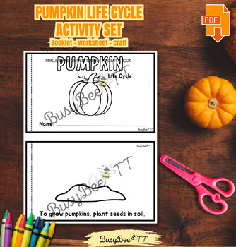 Preview of Pumpkin Life Cycle Activity Set with Craft