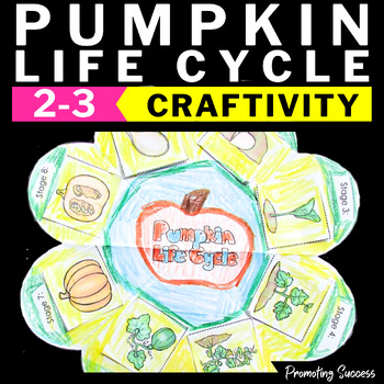 Preview of Pumpkin Life Cycle Halloween Craftivity Fall Craft Science Interactive Notebook