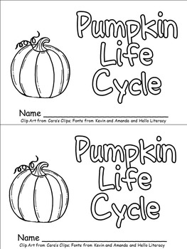 Pumpkin Life Cycle Emergent Reader for Kindergarten- Autumn/Fall