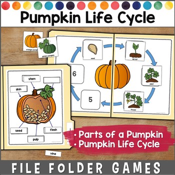 Preview of Pumpkin Life Cycle File Folder Games
