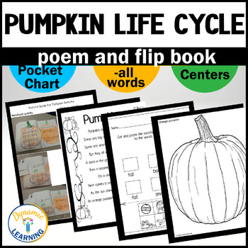 Preview of Pumpkin Life Cycle Poem Flip Book Fall Worksheets