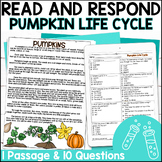 Pumpkin Life Cycle Reading Passage Comprehension & Questio