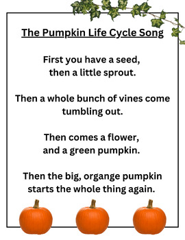 Preview of Pumpkin Life Cycle Song