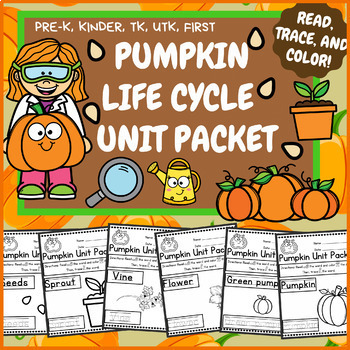 Preview of Pumpkin Life Cycle Unit Science - Kindergarten, Pre-K, TK, First