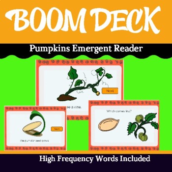 Preview of Pumpkin Lifecycle Emergent Reader Boom High Frequency Words #boomdollardealS