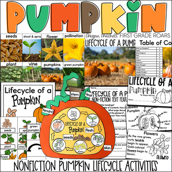 Preview of Pumpkin Lifecycle Nonfiction Informational Text Unit