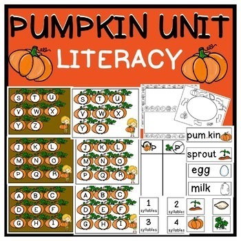 Pumpkin Literacy Activities for Preschool, Pre-K, Kindergarten, and ...