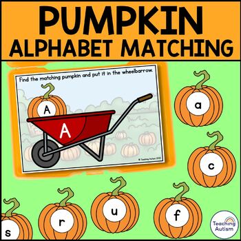 Pumpkin Matching Uppercase to Lowercase Letters | Alphabet Matching