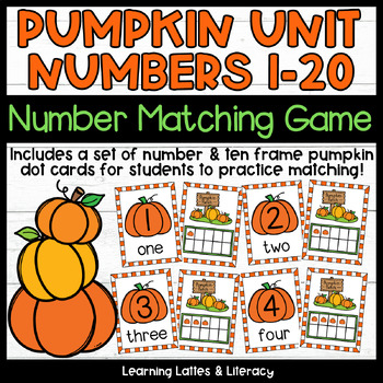 Preview of Pumpkin Math Activity Pumpkin Life Cycle Math Game Kindergarten Math Centers