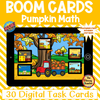 Preview of Pumpkin Math BOOM Cards Digital Task Cards