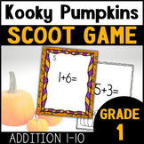 Pumpkin Math Center and Halloween Scoot Game Task Cards an