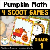 Pumpkin Math Game Scoot Math Centers Stations Kindergarten