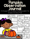 Pumpkin Math & Science--Observation Journal for K-2