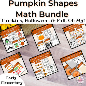 Preview of Pumpkin Math Shapes Bundle |  Pumpkin Geometry Activities | Pre K, K, 1, 2