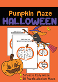 Pumpkin Maze Halloween Activities 5 Easy and 10  Medium For Kids