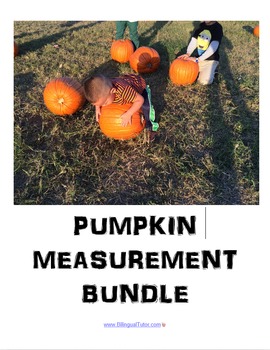 Preview of Bilingual Pumpkin Measurement Bundle/Medir calabazas