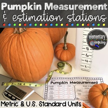 Preview of Pumpkin Measurement Halloween Math Activity with Metric and Standard Conversions