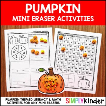 60 mini fall orange blue pumpkin erasers teacher supply sorting math counter NWT