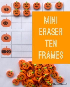 Preview of Pumpkin Miniature Eraser Counting Cards for Fall and Autumn Units - Preschool