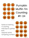 Pumpkin Muffin Tin Numbers 1-24