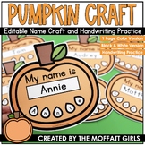 Pumpkin Name Craft (Editable) and Handwriting Tracing Practice