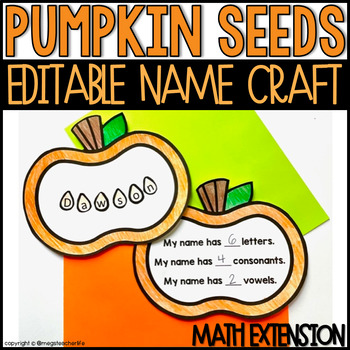 Preview of Pumpkin Name Craft | Fall Kindergarten Activities