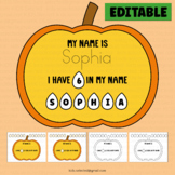 Pumpkin Name Craft Seed Counting Math Mat Fall Activity Bu