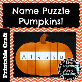 Preview of Pumpkin Name Sight Word Puzzle Activity