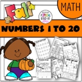 Pumpkin No Prep Math for Kindergarten using numbers 1 to 20