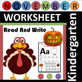 Preview of Pumpkin - November Kindergarten Worksheet-Alphabet