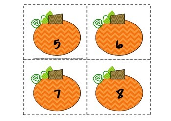 Pumpkin Number Cards (1-10) by Neha Chopra | TPT