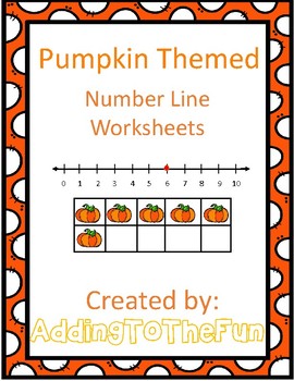 Preview of Pumpkin Number Line Number Sense Worksheets