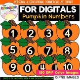 Pumpkin Numbers {For Digitals Clipart}
