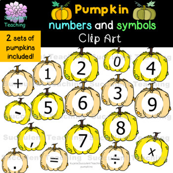 Preview of Pumpkin Numbers and Symbols Clip Art