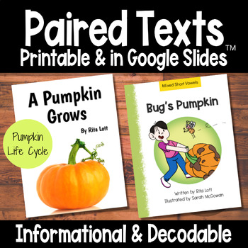 Preview of Pumpkin Paired Texts - Decodable Fiction & Narrative Nonfiction Early Readers