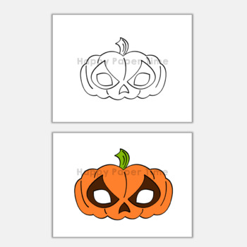 Pumpkin mask costume printable diy - Easy kids crafts - Happy Paper Time