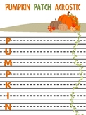 Pumpkin Patch Acrostic for Fall Writing